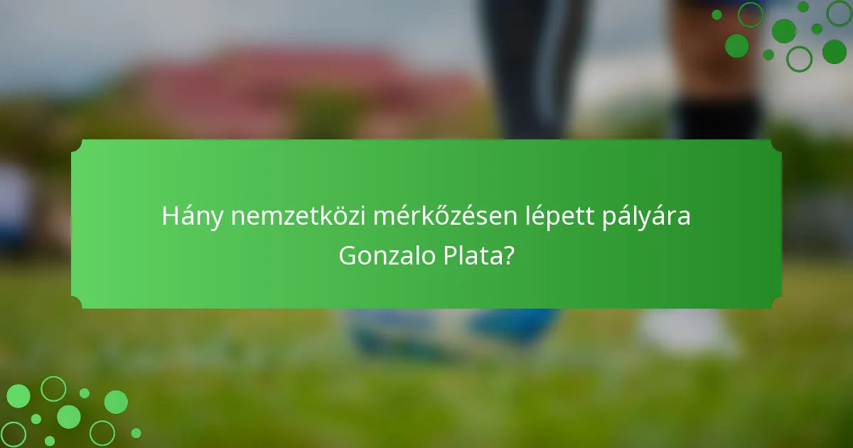 Hány nemzetközi mérkőzésen lépett pályára Gonzalo Plata?