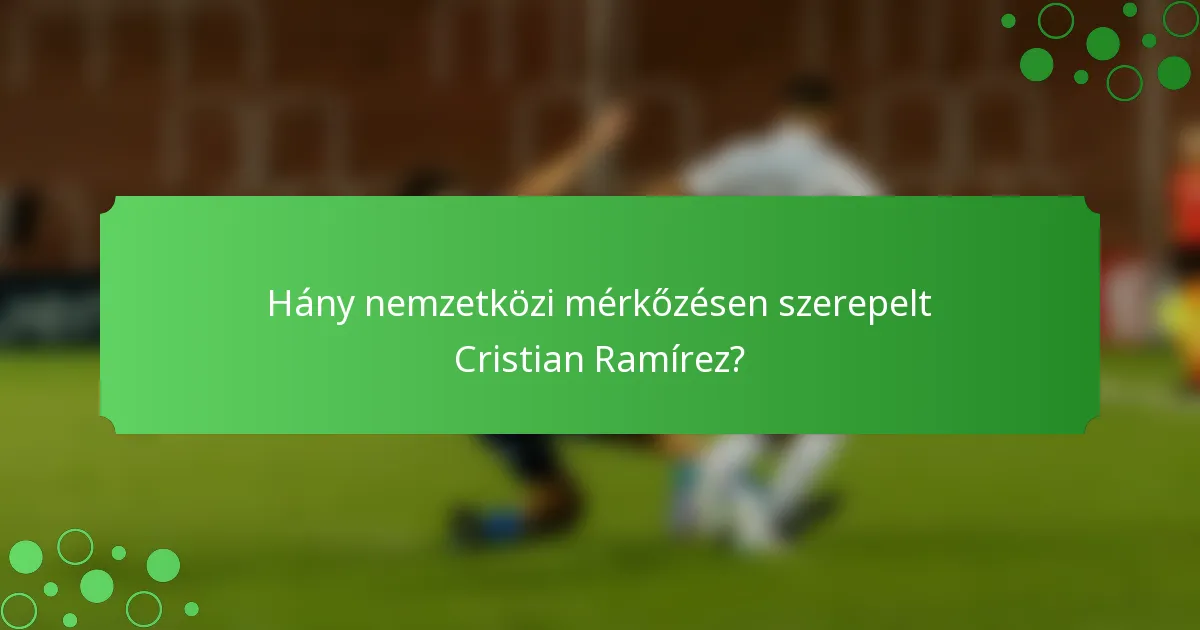 Hány nemzetközi mérkőzésen szerepelt Cristian Ramírez?