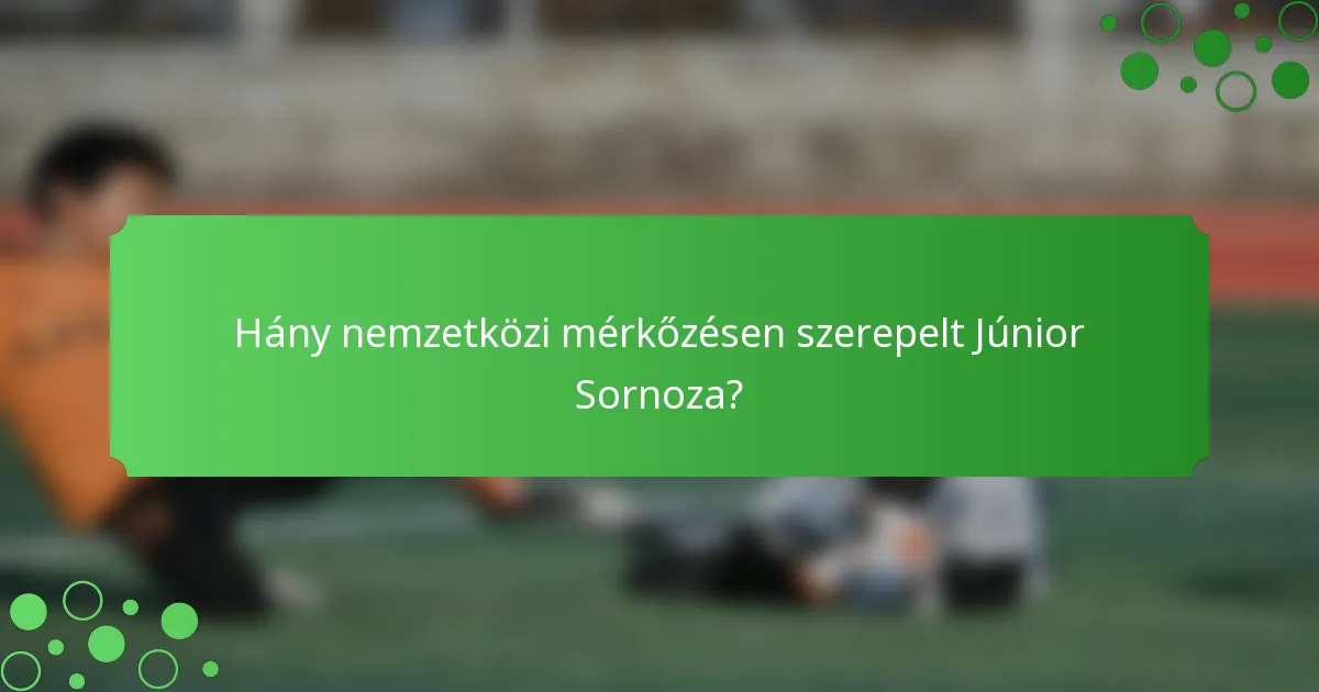 Hány nemzetközi mérkőzésen szerepelt Júnior Sornoza?