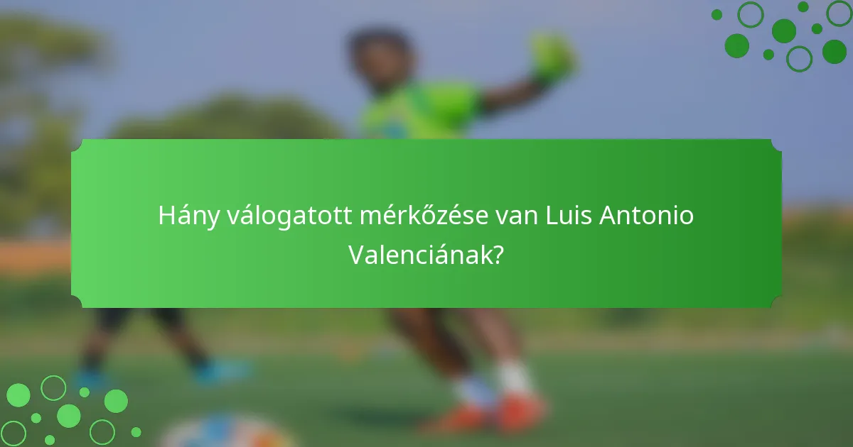 Hány válogatott mérkőzése van Luis Antonio Valenciának?