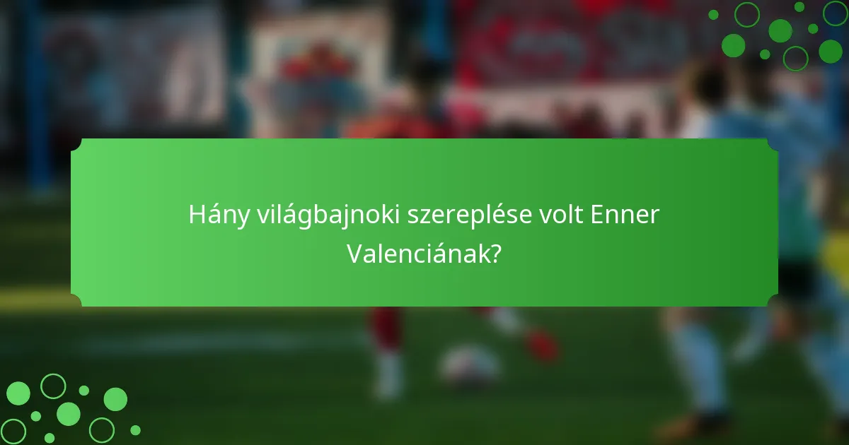 Hány világbajnoki szereplése volt Enner Valenciának?