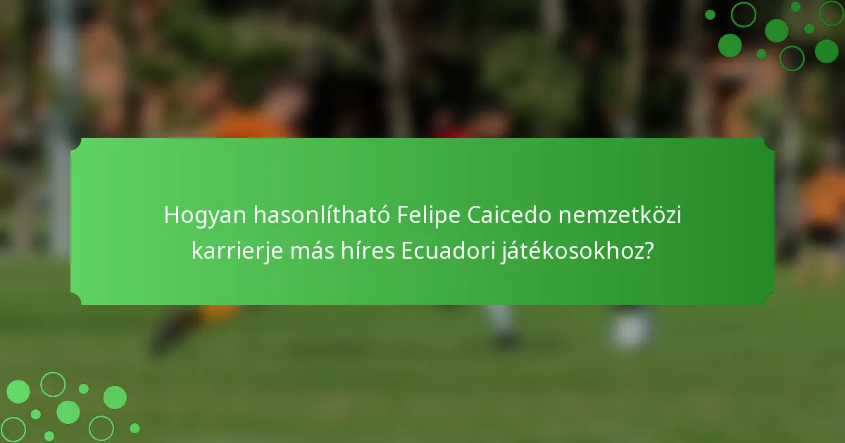 Hogyan hasonlítható Felipe Caicedo nemzetközi karrierje más híres Ecuadori játékosokhoz?