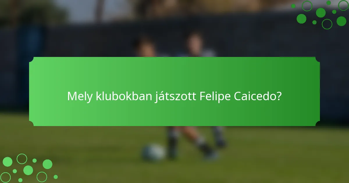 Mely klubokban játszott Felipe Caicedo?