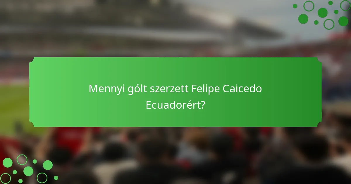 Mennyi gólt szerzett Felipe Caicedo Ecuadorért?