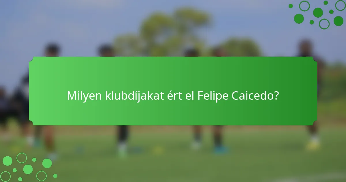 Milyen klubdíjakat ért el Felipe Caicedo?